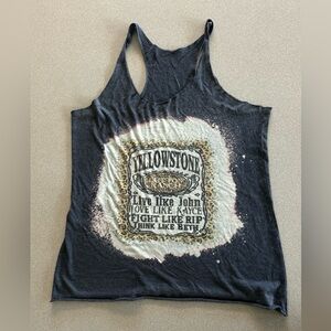 Yellowstone Dutton Ranch cotton tank top Dark Gray